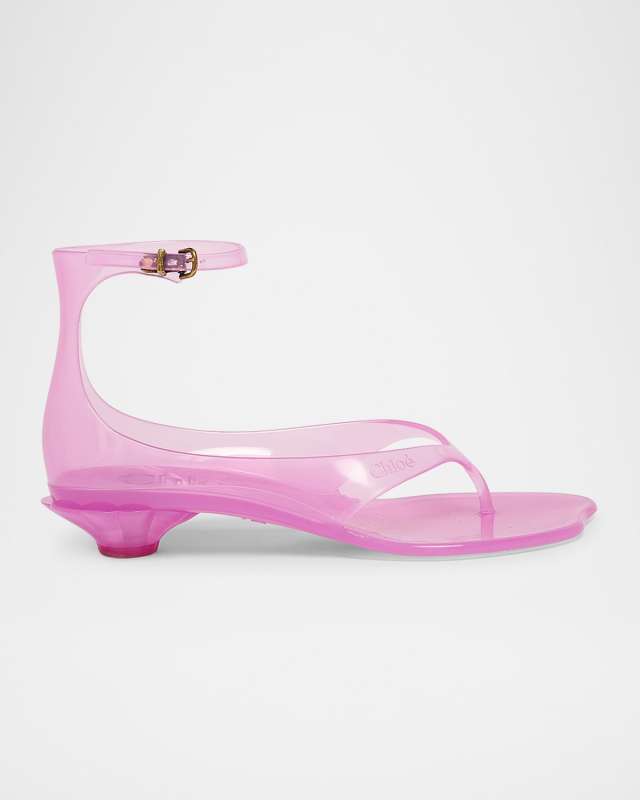 Jelly Thong Ankle-Strap Sandals
